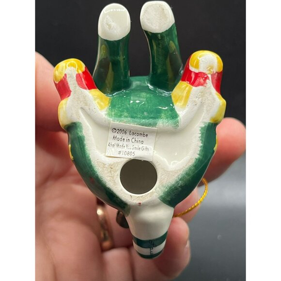 WhimsiClay by Amy Lacombe Christmas Cat Figurine 2006 #10805 with Tag Annaco - Picture 5 of 7